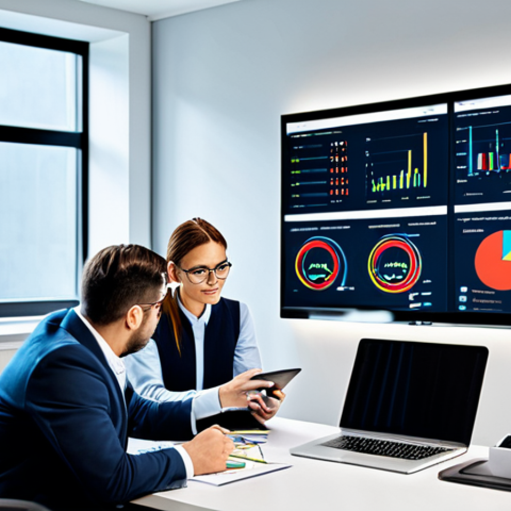 SCM 실무에서의 성공 전략 - **Image Prompt:** A team of supply chain professionals collaborating around a digital dashboard disp...