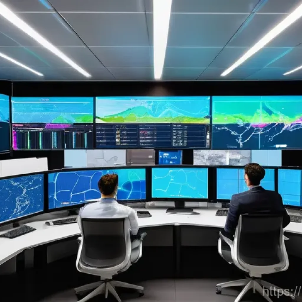 공급망관리 실무에서의 자동화 사례 - **Prompt for AI in Logistics:**
"A vibrant, high-tech control room in a modern logistics hub in ...