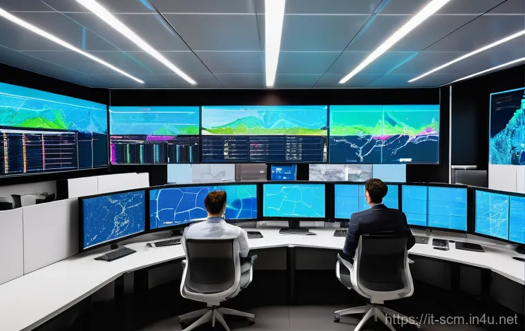 공급망관리 실무에서의 자동화 사례 - **Prompt for AI in Logistics:**
    "A vibrant, high-tech control room in a modern logistics hub in ...
