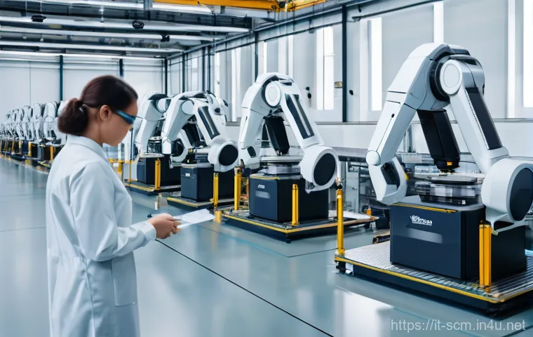 공급망관리와 스마트 공장의 연결 - Image Prompt 1: Human-Robot Collaboration in a Modern Italian Smart Factory**