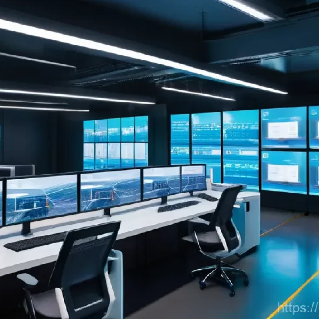 SCM 실무에서의 비용 효율성 개선 - **Prompt:** A high-tech, ultra-modern logistics hub bathed in soft, diffused light, showcasing autom...