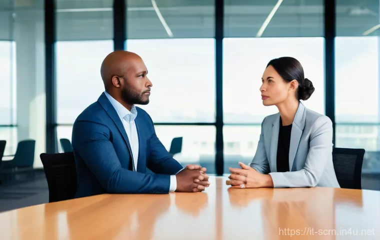 SCM에서 성공적인 협상 기술 - **Prompt for Active Listening and Empathetic Understanding:**
    "A diverse pair of business profes...