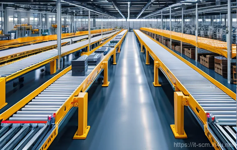 공급망관리 실무 프로세스 최적화 - **Prompt:** A state-of-the-art, hyper-efficient logistics hub located in a subtly implied Italian in...