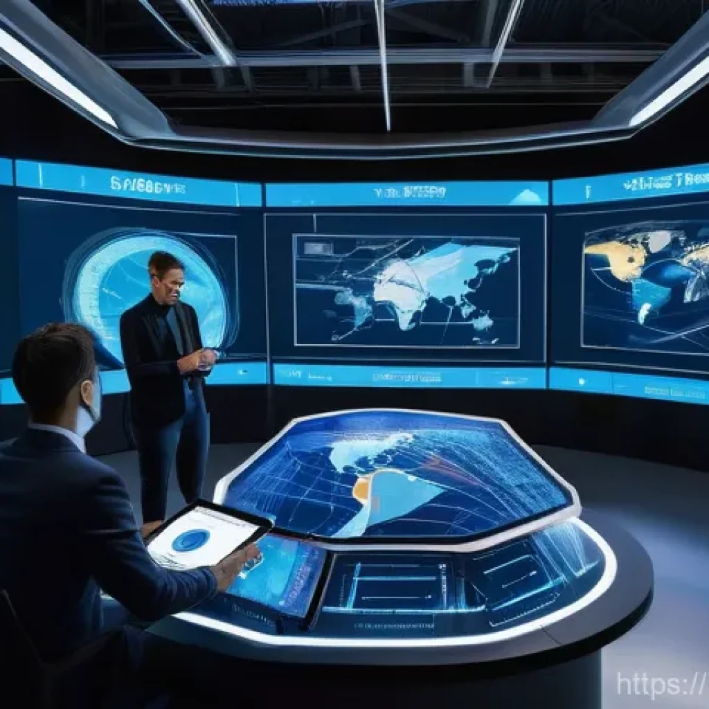 공급망관리의 글로벌 성공 사례 - **Prompt:** A vibrant, futuristic global supply chain control center, bathed in soft, ambient light....