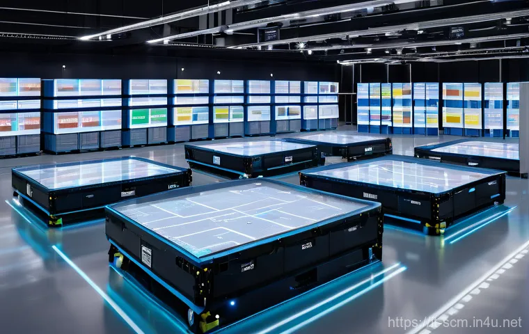 SCM에서의 최신 데이터 기술 활용 - AI-Powered Smart Logistics Hub in Milan**

"A wide-angle shot of a cutting-edge, brightly lit automa...