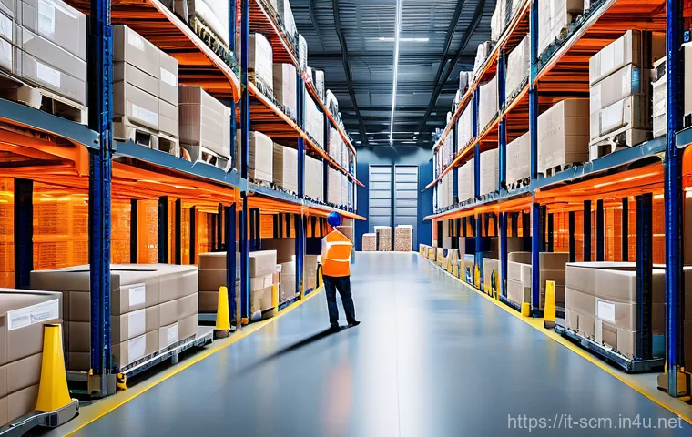 공급망관리와 예산 관리 팁 - **Smart Logistics Hub with AI Integration:**
    A brightly lit, ultra-modern warehouse interior bus...