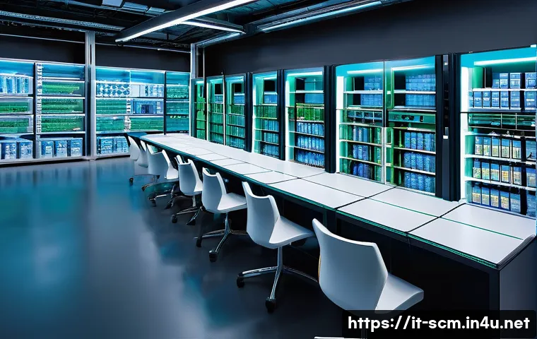 SCM 실무에서의 생산성 향상 전략 - **Prompt 1: AI-Powered Logistics Hub of the Future**
"A vibrant, ultra-modern logistics warehous...