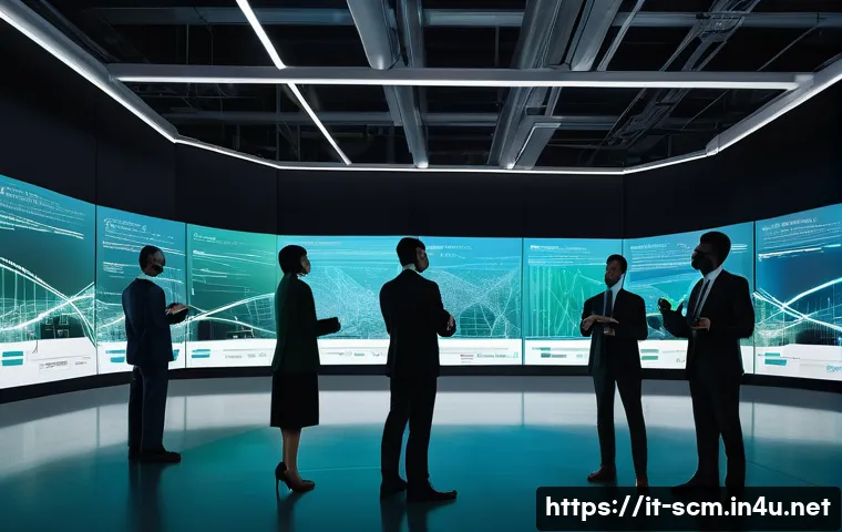 공급망관리와 IT 인프라의 통합 - **Prompt 1: The Synchronized Symphony of Supply Chain and IT**
A dynamic, wide-angle shot of a c...