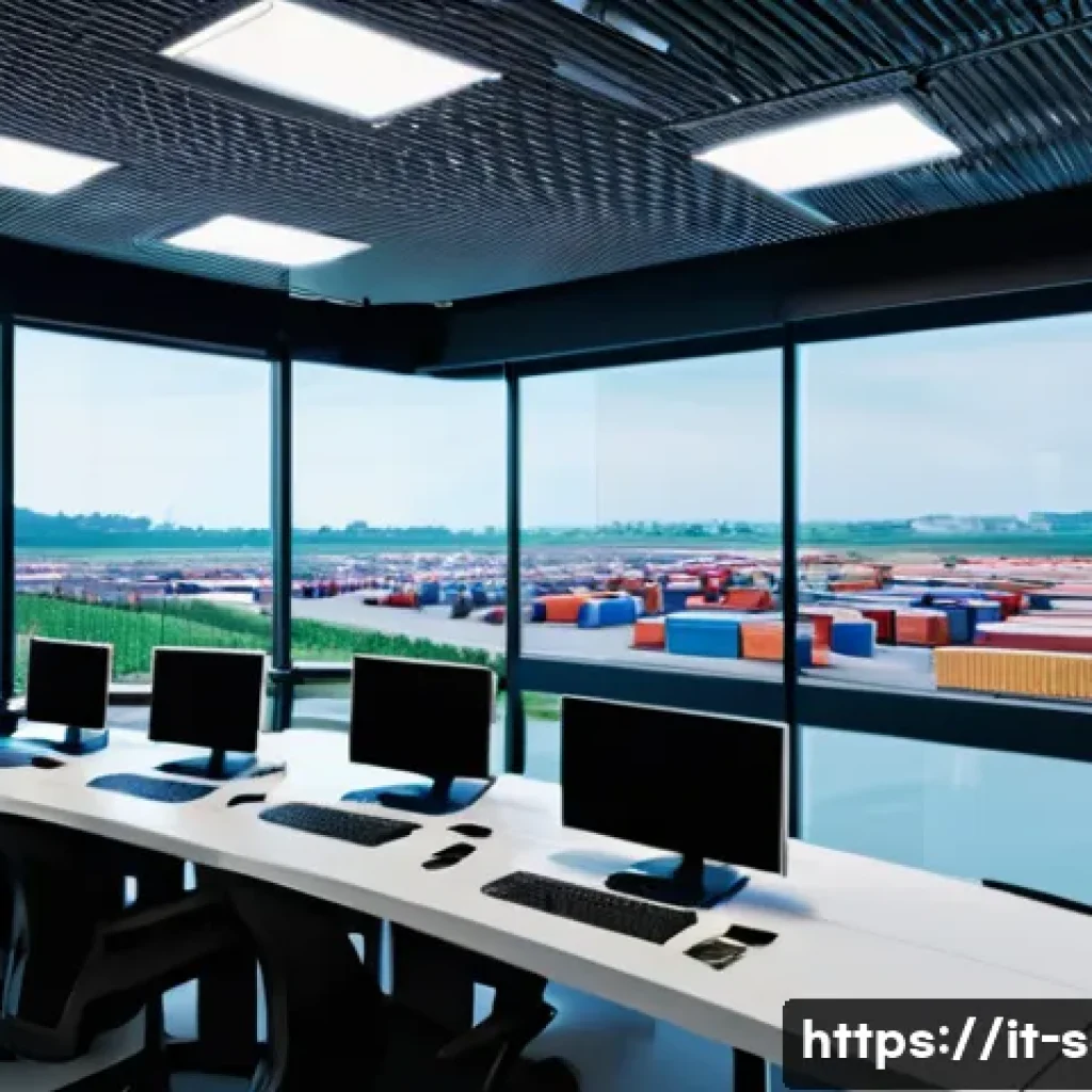 공급망관리 KPI 설정 방법 - A modern Italian supply chain control room featuring large digital dashboards displaying key perform...