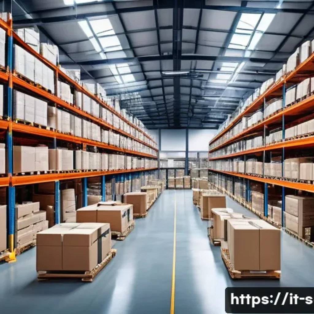공급망관리의 미래와 전망 - A modern Italian warehouse interior featuring collaborative robots and drones actively picking and p...