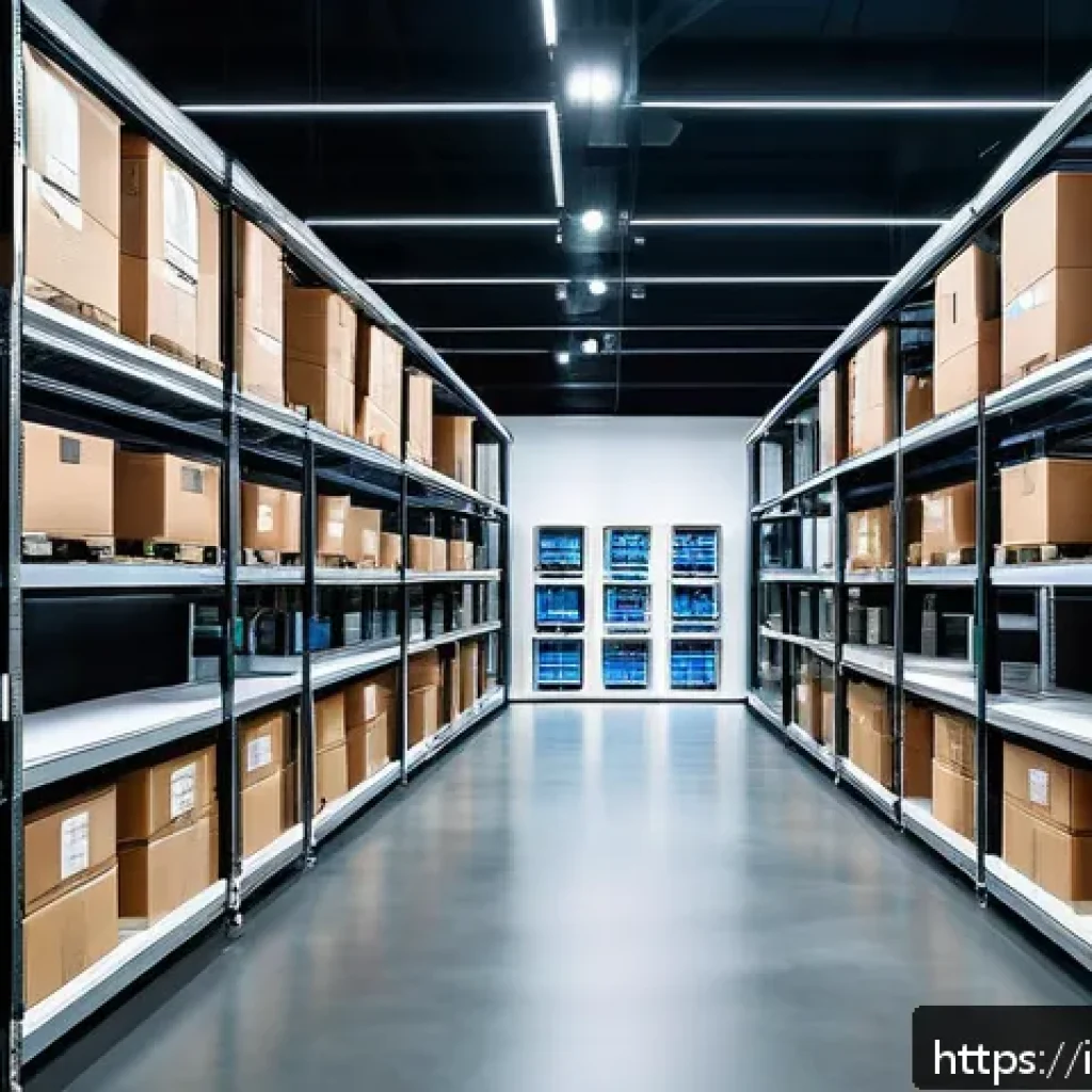공급망관리의 디지털 전환 사례 연구 - A high-tech Italian fashion warehouse in Milan featuring advanced AI-driven demand forecasting syste...