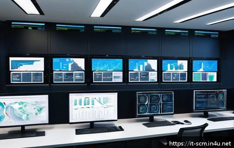 SCM 전문가로서의 직업 만족도 - A modern Italian supply chain control room with diverse professionals analyzing data on large digita...