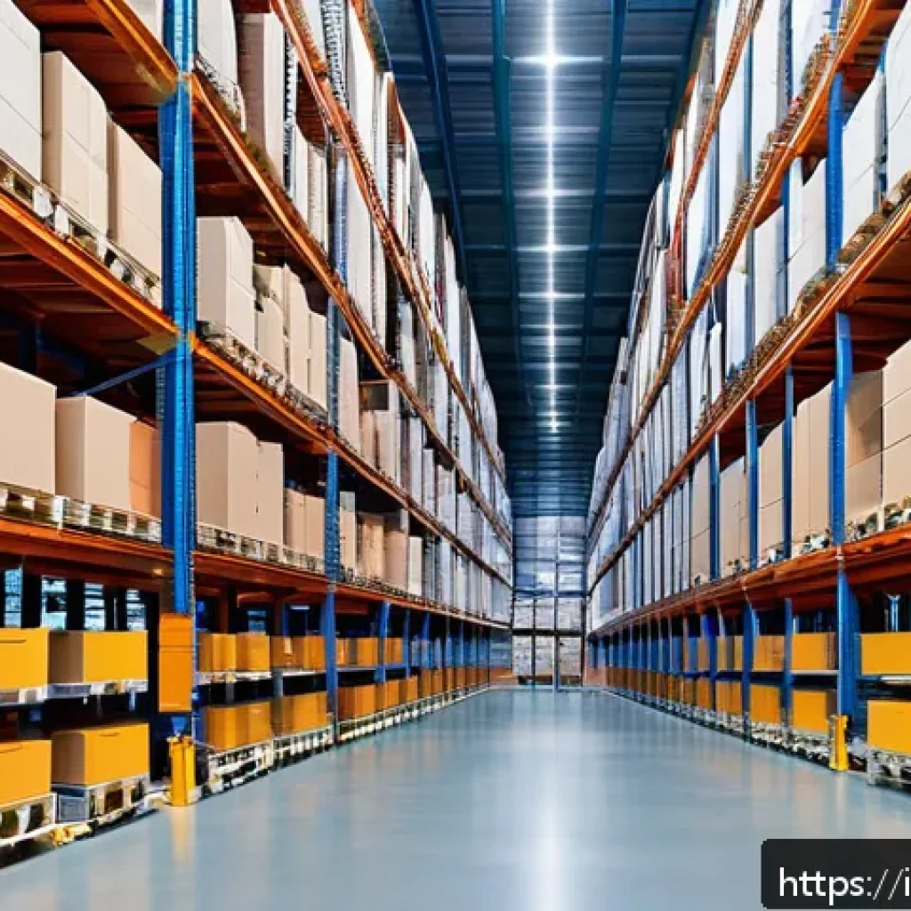 공급망관리와 물류 네트워크 최적화 - A modern Italian warehouse interior featuring tall vertical automated storage systems with robotic a...