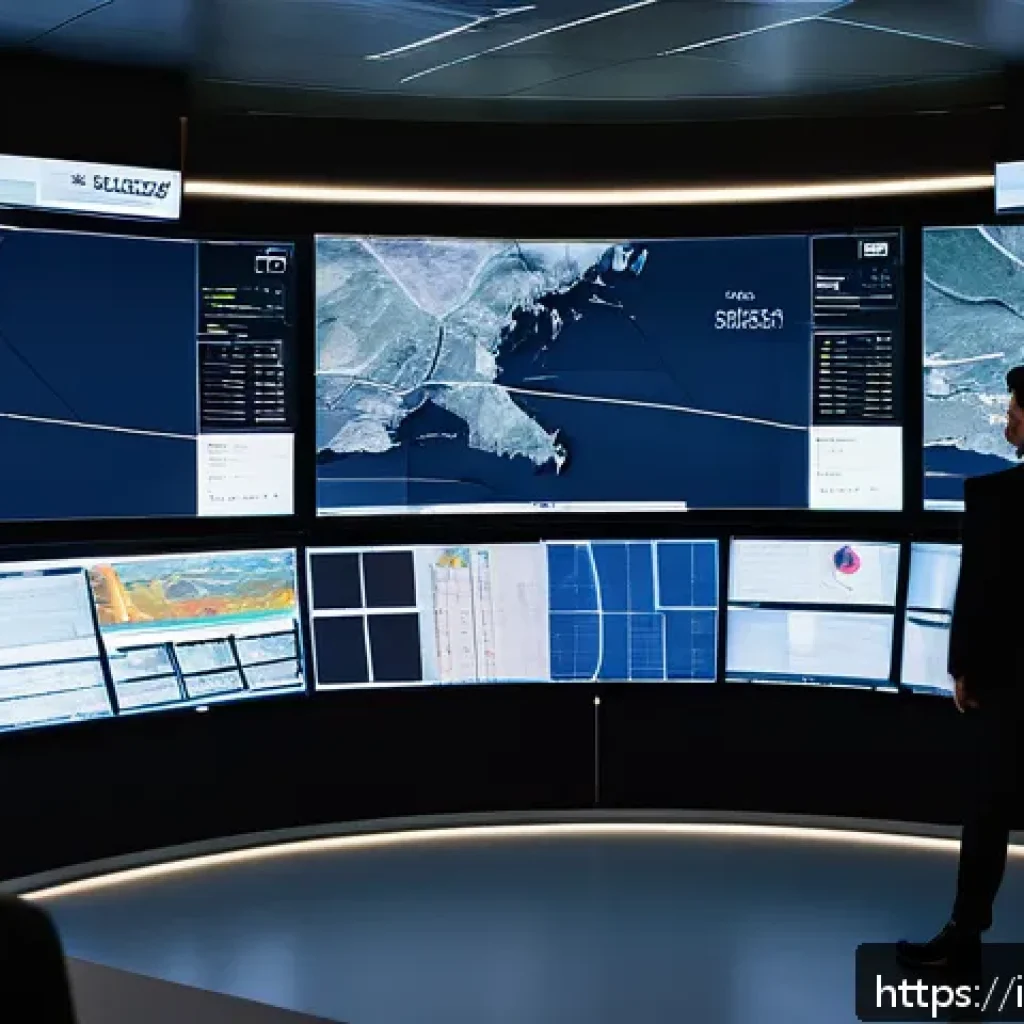 SCM 실무에서의 문제 해결 기법 - A modern supply chain control room in Italy, featuring large digital dashboards displaying real-time...