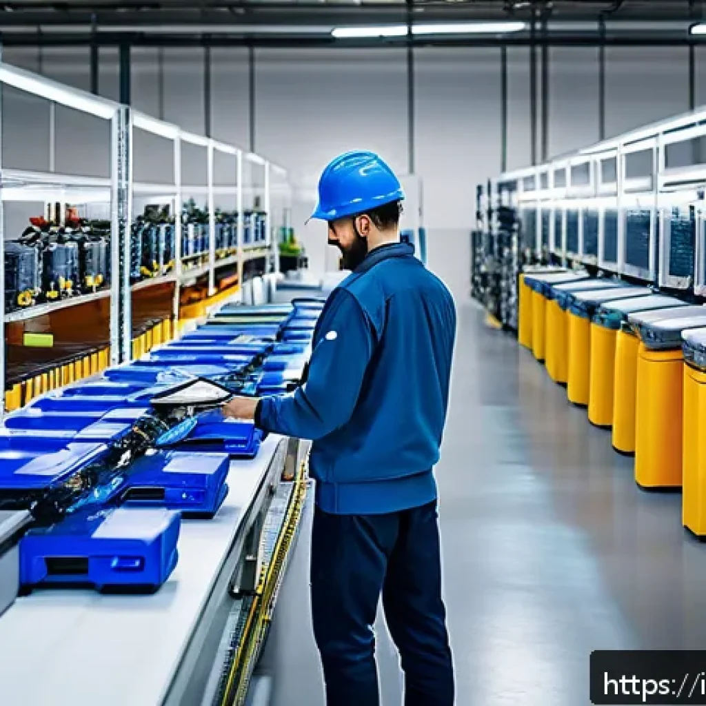 공급망관리 실무에서의 최신 기술 활용 사례 - A modern Italian fashion warehouse featuring collaborative robots (cobots) working alongside human o...