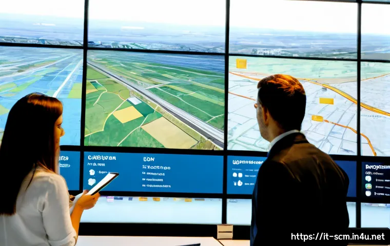 Home 17 공급망관리와 스마트 물류 기술 - Photorealistic smart logistics control room in a modern Italian distribution center, diverse operati...